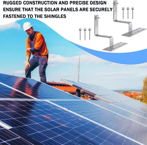 Tandefio 4 حزمة قابل للتعديل لوحة للطاقة الشمسية تركيب بلاط سقف هوك عدة الفولاذ المقاوم للصدأ الألواح الشمسية الكهروضوئية سقف هوك أدوات التثبيت لأسطح البلاط المسطحة، S و W in Kuwait