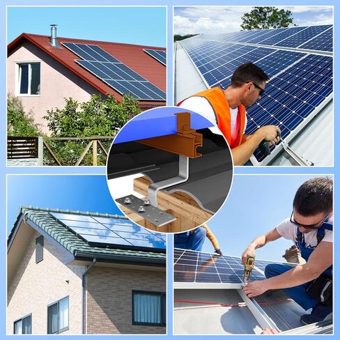 Tandefio 4 حزمة قابل للتعديل لوحة للطاقة الشمسية تركيب بلاط سقف هوك عدة الفولاذ المقاوم للصدأ الألواح الشمسية الكهروضوئية سقف هوك أدوات التثبيت لأسطح البلاط المسطحة، S و W in Kuwait