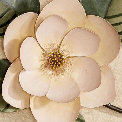 منحوتة جدارية من Touch of Class Belle Fleur Magnolia - كريمي، عاجي - فن معدني زهري لغرفة النوم، وغرفة المعيشة، والمطبخ، والحمام، والحمام الداخلي - مرسومة يدويًا - بلوم فردي - سحر جنوبي in Saudi Arabia
