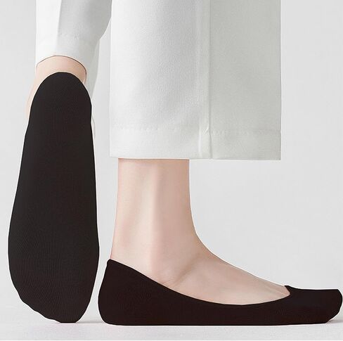 Ultra Low Cut No Show Liner Socks Women Cotton Non Slip Footies Hidden Invisible for Flats Lofers 4/6 Pairs in Saudi Arabia