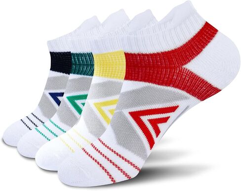 Compression Ankle Socks For Man & Women (4 Pairs) Cushioned Arch Support Athletic Socks for Running, Golf & Sports in Kuwait