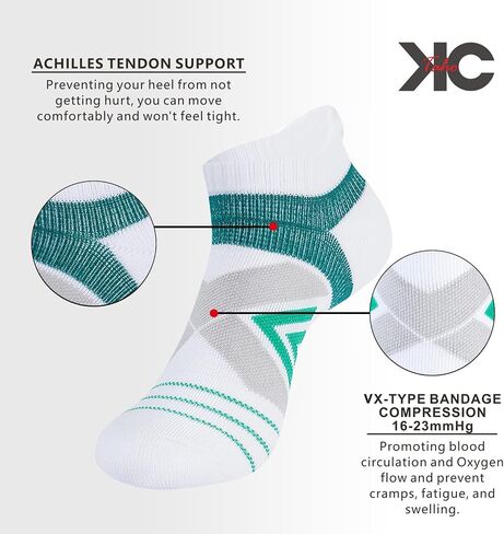 Compression Ankle Socks For Man & Women (4 Pairs) Cushioned Arch Support Athletic Socks for Running, Golf & Sports in Kuwait