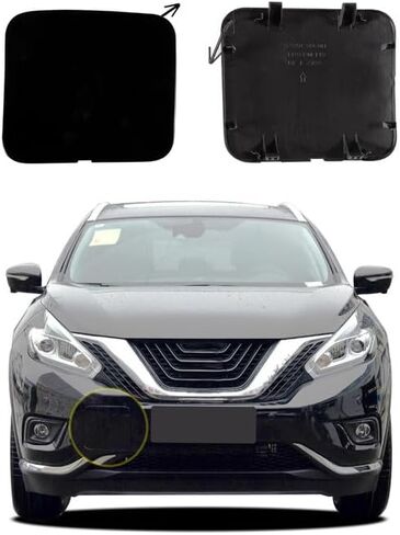 Car Front Bumper Tow Hook Cover Compatible with Nissan Murano 2015 2016 2017 2018 Trailer Cover Cap 622A0-5AA1H 622A0-5AA0H 622A0-5BC0H Small Lid Towing Eye Cap Black in Saudi Arabia