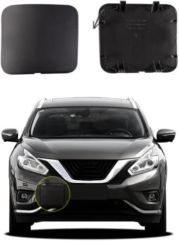 Car Front Bumper Tow Hook Cover Compatible with Nissan Murano 2015 2016 2017 2018 Trailer Cover Cap 622A0-5AA1H 622A0-5AA0H 622A0-5BC0H Small Lid Towing Eye Cap Black in Saudi Arabia