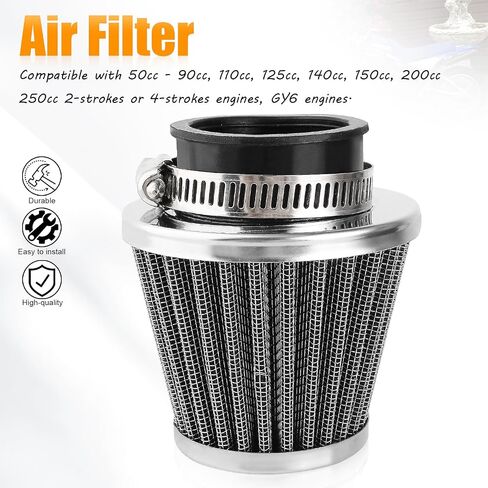 5pcs 38mm 39mm 40mm 1.5" Filter for 50cc 90cc 110cc 125cc 150cc 200cc GY6 ATV Scooter Quad Go Kart Moped Pit Dirt Racing Bike Kawasaki Yamaha Suzuki Baja TaoTao in Saudi Arabia