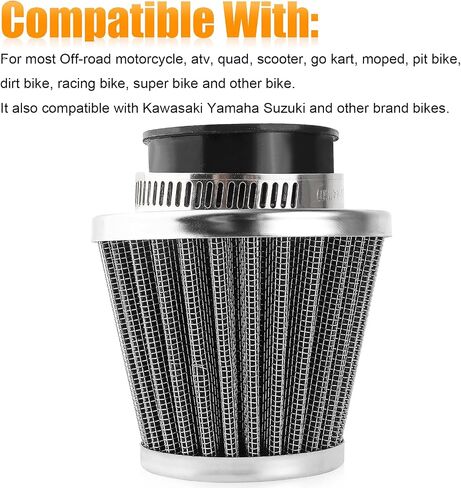 5pcs 38mm 39mm 40mm 1.5" Filter for 50cc 90cc 110cc 125cc 150cc 200cc GY6 ATV Scooter Quad Go Kart Moped Pit Dirt Racing Bike Kawasaki Yamaha Suzuki Baja TaoTao in Saudi Arabia