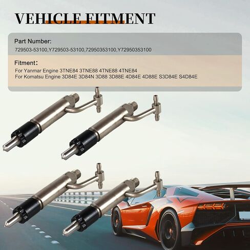 Y729503-53100 4 قطعة حاقن الوقود متوافق مع محرك يانمار 3TNE84 3TNE88 4TNE88 4TNE84 4D84E 4D88E 4TNE88 استبدال OE 729503-53100 72950353100 in Kuwait