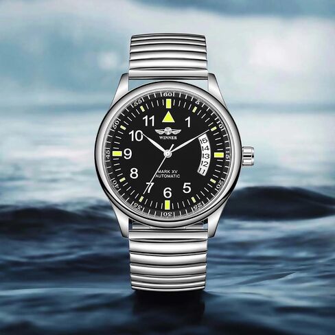 FORSINING Men's Easy Reader Watch, Analog Mechanical Watch for Men with Stainless Steel Expansion Band in Saudi Arabia