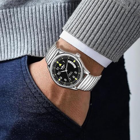 FORSINING Men's Easy Reader Watch, Analog Mechanical Watch for Men with Stainless Steel Expansion Band in Saudi Arabia