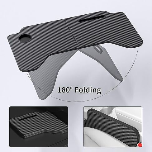 Car Laptop Desk, Foldable Car Tray Desk Compatible with Tesla Model Y Model 3 Car Accessories, Carbon Fiber Tray, Steering Wheel Eating Table, for Travel Remote Work Camping in Saudi Arabia