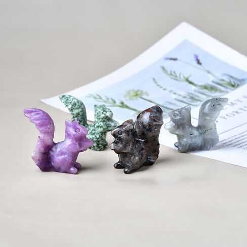 Obsidian Squirrel Crystal Healing Stone Spiritual Meditation Pocket Figurine Statue Natural Gemston Hand Carved Polished Home Room Office Desk Decoration Gift Collect in Saudi Arabia