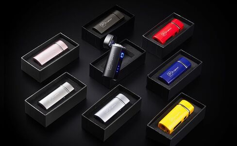 JB Lighter One Touch Blue Satin 3-Flame Butane Torch Lighter - Electric Firing, Backlit Butane Window, Refillable, Adjustable, U.S. Seller with Great Service in Saudi Arabia