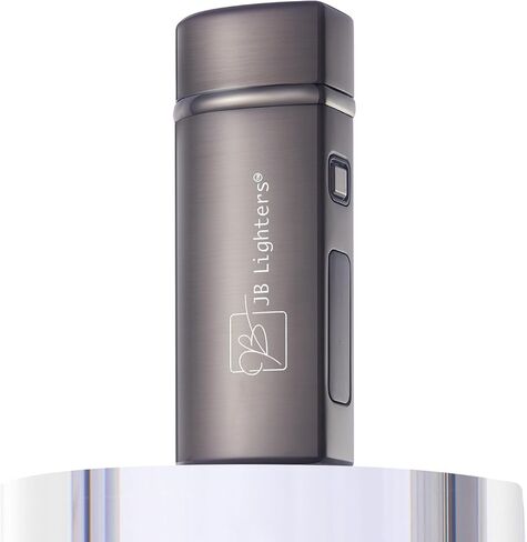 JB Lighter One Touch Blue Satin 3-Flame Butane Torch Lighter - Electric Firing, Backlit Butane Window, Refillable, Adjustable, U.S. Seller with Great Service in Saudi Arabia