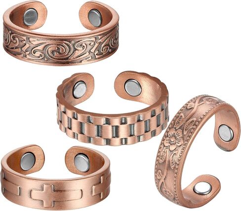 BioMag Copper Ring for Men Women, 99.99% Pure Copper Magnetic Rings, Adjustable Jewelry Gifts for Men Women in Saudi Arabia
