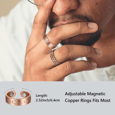 BioMag Copper Ring for Men Women, 99.99% Pure Copper Magnetic Rings, Adjustable Jewelry Gifts for Men Women in Saudi Arabia