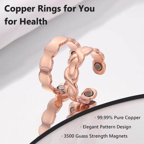 BioMag Copper Ring for Men Women, 99.99% Pure Copper Magnetic Rings, Adjustable Jewelry Gifts for Men Women in Saudi Arabia