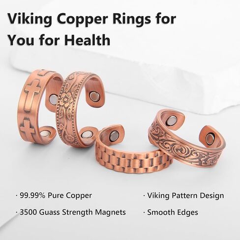 BioMag Copper Ring for Men Women, 99.99% Pure Copper Magnetic Rings, Adjustable Jewelry Gifts for Men Women in Saudi Arabia