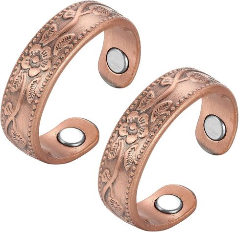 BioMag Copper Ring for Men Women, 99.99% Pure Copper Magnetic Rings, Adjustable Jewelry Gifts for Men Women in Saudi Arabia