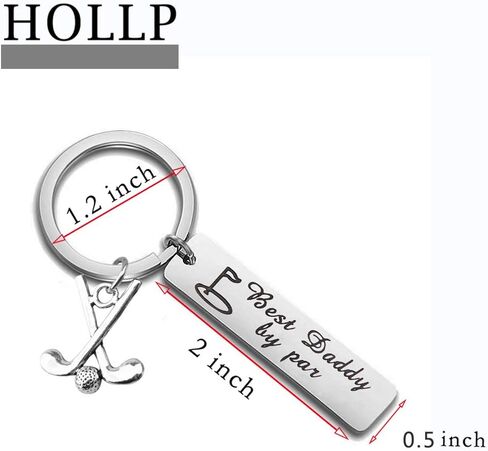 HOLLP Daddy Keyring Golf Gift for Fathers Day Dad Jewelry Golf Charm Father Keyring Best Daddy by Par Keychain in Kuwait