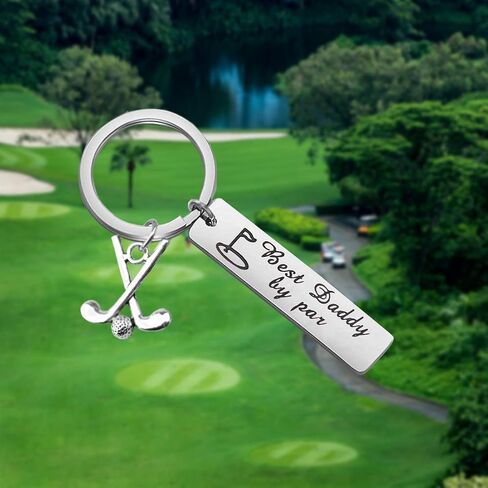 HOLLP Daddy Keyring Golf Gift for Fathers Day Dad Jewelry Golf Charm Father Keyring Best Daddy by Par Keychain in Kuwait