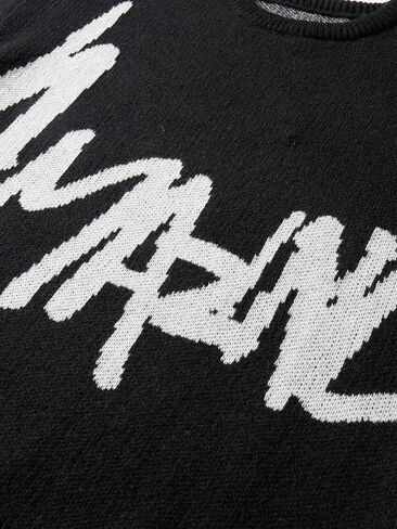 Floerns Men's Letter Print Long Sleeve Knit Wear Crewneck Pullover Sweaters in Kuwait