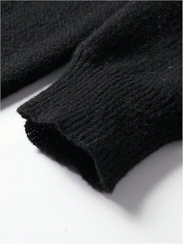 Floerns Men's Letter Print Long Sleeve Knit Wear Crewneck Pullover Sweaters in Kuwait