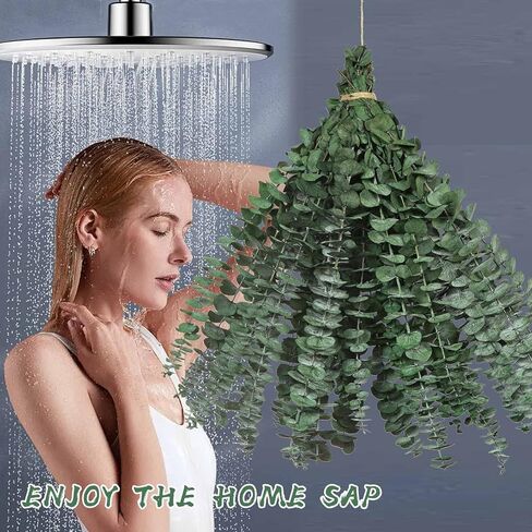 30 قطعة من سيقان الأوكالبتوس المجففة للاستحمام، 17 بوصة من أوراق الأوكالبتوس الطازجة الطبيعية فروع معلقة، حزمة نبات الأوكالبتوس الحية 9oz للحمام المنزلي والحمامات وديكور مزهرية حائط الزفاف، أساسيات الحمام in Kuwait