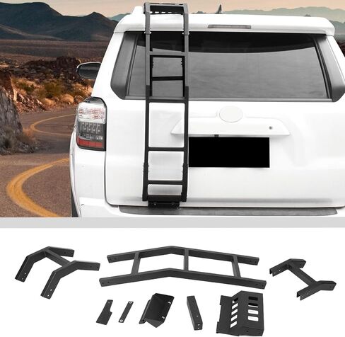JWWY for 4Runner Tailgate Rear Door Ladder Rack Extension Holder Mounting Bracket Cargo Rack Fit for 2010-2024+ Toyota 4Runner Exterior Accessories,Black Alloy in Saudi Arabia