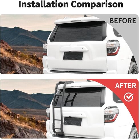 JWWY for 4Runner Tailgate Rear Door Ladder Rack Extension Holder Mounting Bracket Cargo Rack Fit for 2010-2024+ Toyota 4Runner Exterior Accessories,Black Alloy in Saudi Arabia