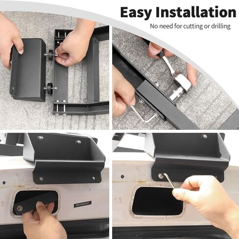 JWWY for 4Runner Tailgate Rear Door Ladder Rack Extension Holder Mounting Bracket Cargo Rack Fit for 2010-2024+ Toyota 4Runner Exterior Accessories,Black Alloy in Saudi Arabia