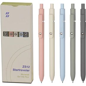 VICO Gel Pens, 5 Pcs 0.5mm Quick Dry Black Ink Pen Fine Point Smooth Writing Pens, Aesthetic Cute Office School Supplies Gifts for Women Men, High-End Series for Journaling Note Taking