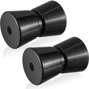 Silipull 2 Pcs 5 Inch Heavy Duty Boat Trailer Roller Black Rubber Shaft Keel Robust Rubber Bow Roller Boat Trailer Bow Stop Replacement Boat Trailer Parts Boat Trailer Accessories