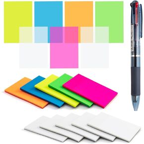 Transparent Sticky Note Pads - 500 Pcs Waterproof Self-Adhesive Pad，Translucent Sticky Notes Suitable for Reading、Studying、 Home、Office、School，Sticks Securely，Removes Cleanly (3x3in)
