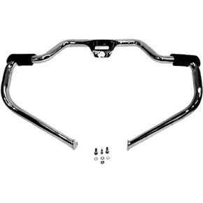 HARLEY DAVIDSON CHROME MUSTACHE ENGINE GUARD HIGHWAY BAR CRASH BARS SOFTAIL 49000140 2018-2024 FAT BOY STREET BOB BREAKOUT 114 117 DELUXE LOW RIDER S SLIM SPORT GLIDE HERITAGE CLASSIC RUBBER FOOT REST