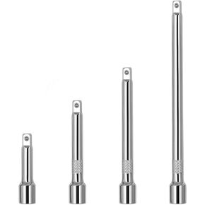 1/4" Socket Extension Set - 4PCS Drive Socket Quarter Inch Extension Bar Set 2" / 50mm, 3" / 75mm, 4" / 100mm, 6" / 150mm CR-V Durable Material