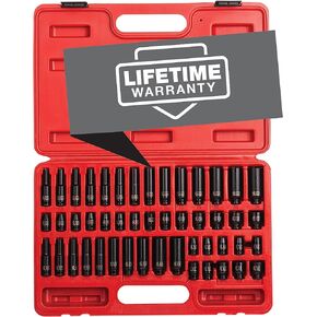 SUNEX TOOLS 1848, 1/4 Inch Drive Master Impact Socket Set, 48-Piece, SAE/Metric, 3/16 Inch - 9/16 Inch, 4mm - 15mm, Standard/Deep, Cr-Mo Alloy Steel, Radius Corner Design, Heavy Duty Storage Case