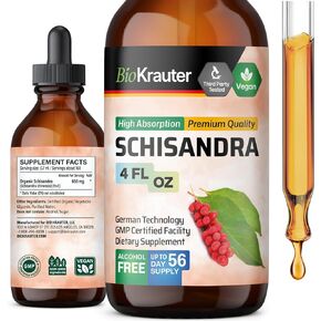 Schisandra Tincture - Organic Schisandra Supplement - Natural Adaptogen for Mood Support - Schisandra Berry Liquid Extract - Alcohol and Sugar Free - Vegan Drops 4 Fl.Oz. in Kuwait