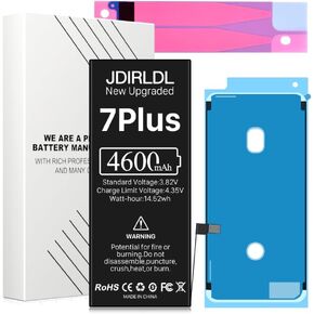 [4600mAh] Battery for iPhone 7 Plus, JDORLDL 2023 New 0 Cycle High Capacity Replacement Battery for iPhone 7 Plus Models A1661/A1784/A1785 with Adhesive (No Tool)