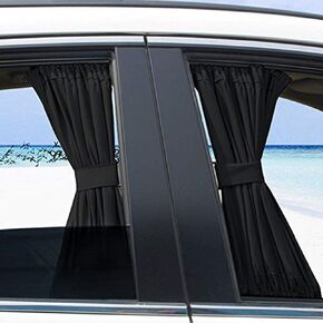 2pcs Car Side Window UV Protection Curtain Sun Shade Vehicle Slidable Retractable Window Shield for Sedan SUV
