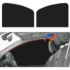 PSLER Universal Side Window Sun Shade Magnetic Privacy Blinds Car Blackout Curtain for Camping Sleeping Baby Kids Driver Passenger Side 2PCS