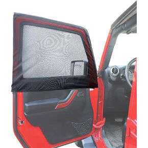Savadicar Rear Window Sun Shades, Breathable Mesh Side Window Sunshade, Stretchy Sun Screen Net Compatible with 1997-2024 Jeep Wrangler TJ JK JL & Gladiator JT, Anti-UV for Baby/Pets/Camping, Pair