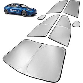 ستائر Spurtar Tesla Model Y 8 قطع للخصوصية للتخييم - زجاج أمامي لتظليل الشمس للسيارة، ظل نافذة السيارة مع مادة 4 طبقات، تحجب الأشعة فوق البنفسجية، تحمي الخصوصية، مناسبة لطراز Tesla 2019-2022 in Kuwait