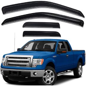 Lightronic WV94738 Outside-Mount Side Window Deflectors & Visors Rain Guard, Dark Smoke, 4-Pieces Set, Fits 2004-2014 Ford F-150 SuperCab