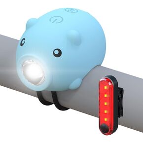 Bicycle Lights and Tail Lights with Horn Function,USB Rechargeable Bike Light，120 Decibel Speaker,3 Light Modes，5 Kinds of Sounds，Suitable for Children, Adults, Unisex Road Mountain Bikes