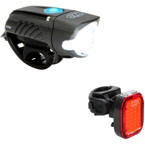 NiteRider Swift 500 Front Bike Light Vmax+ 150 Rear Bike Light Combo Pack- USB Rechargeable Bicycle Headlight LED Front Light Easy to Install Water Resistant Road Commuting Cycling Safety Flashlight