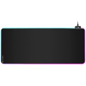 Corsair MM700 RGB Extended Cloth Gaming Mouse Pad - 36.6" x 15.8" - 360° RGB Lighting - Two USB Port Hub - Thick Rubber - Black (Renewed)