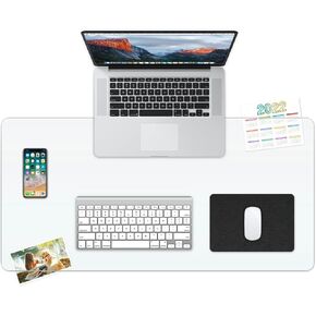 RostiKong غطاء مكتب شفاف حامي 14 بوصة × 24 بوصة وسادة مكتب حصيرة نشافة على أعلى المكاتب شفافة PVC حامي الجدول مستطيل غطاء طاولة حصيرة مكتب للكتابة المكتبية مضمد سطح المكتب مع لوحة الماوس in Kuwait