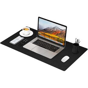 RostiKong Clear Desk Cover Protector 14'' x 24'' Desk Pad Mat Blotter on Top of Desks Transparent PVC Table Protector Rectangle Desk Mat Table Cover for Office Writing Desktop Dresser with Mouse Pad