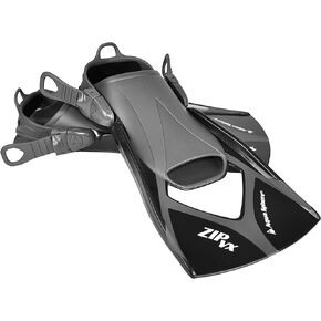 Zip VX Adult Swim Fins for Lap Swimming - Black + Gray, Small (Men: 4-7, Women: 5-8) - Increase Thrust and Body Position