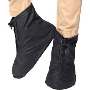 Waterproof Motorcycle Bike Shoes Covers,Reusable Anti-Slip Rain Snow Shoes Overshoes Gear Zipped Shoes Men Women Rain Covers